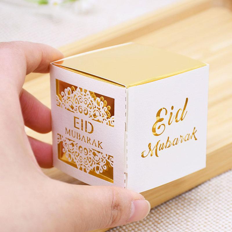 

Gift Wrap 5/10pcs Eid Mubarak Hollow Candy Box Chocolate Packaging Paper Bag Ramadan Decor Islamic Muslim Al-Fitr Party Supplies