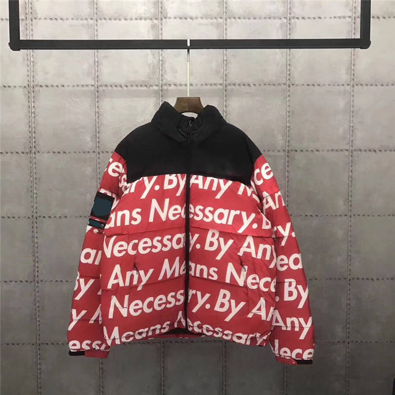 

New Men's High Quality Winter Down Jackets Warm and Fashionable North Letter Print Contrast Jackets Clothes Black Red Yellow Size