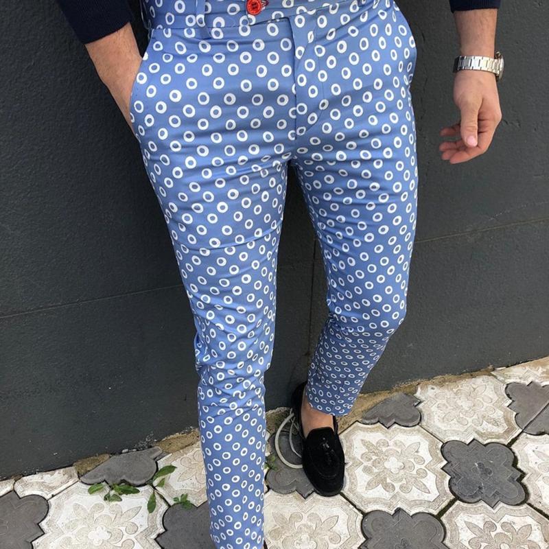 

Men' Pants Print Trousers Social Slim Fit Streetwear Clothing Sweatpants Joggers Casual Business Soft Spring Fashion, Color 1