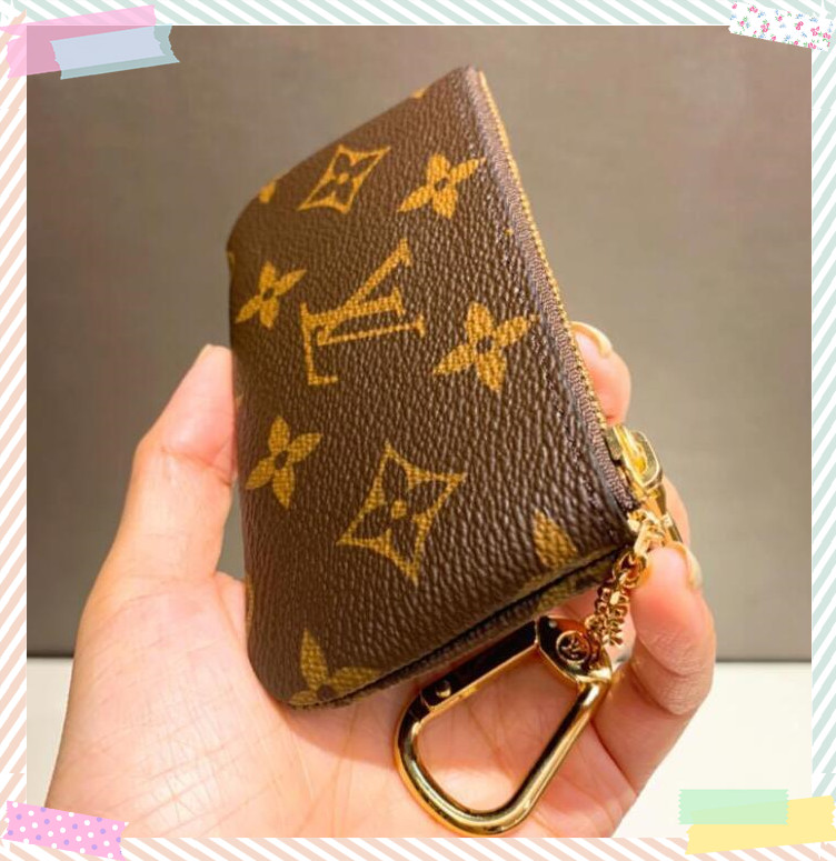 

A155 LV LOUIS VITTON Luxurys Designers France Style Bags Coin Pouch Men Women Lady Leather Coin Purse Key Wallet Mini Wallet, Red;blue