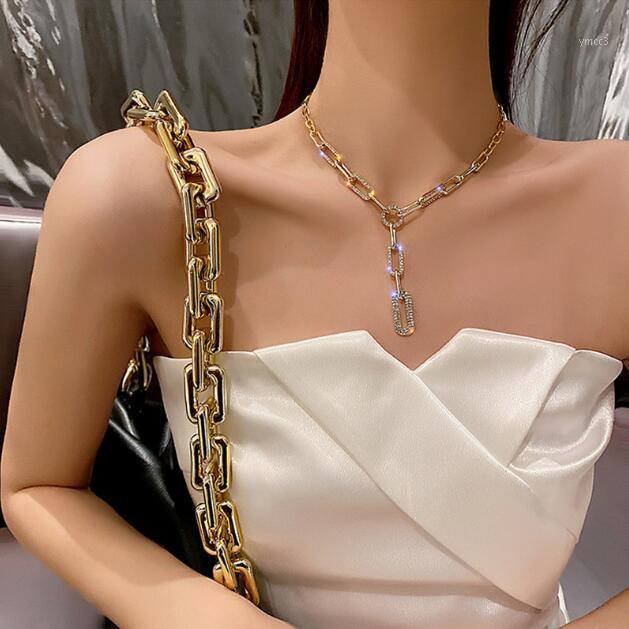 

Chains Korean Fashion Personality Temperament Zircon 2021 Trendy Simple Sweater Chain Necklace For Women