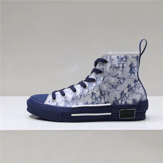 

New B23 HIGH TOP SNEAKERS OBLIQUE Men Women Outdoor Designer Casual Shoes Transparent Letters Low Trainers Canvas Shoes With box