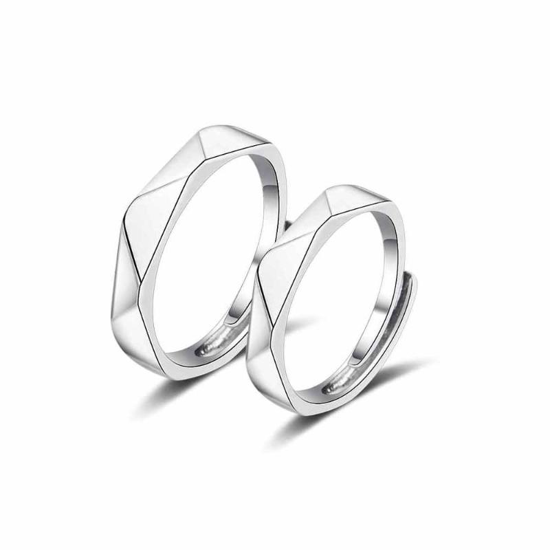 

Cluster Rings Couple Open For Wedding Party Jewelry European 925 Sterling Silver GeometricWomen And Men Finger Ring Accessory