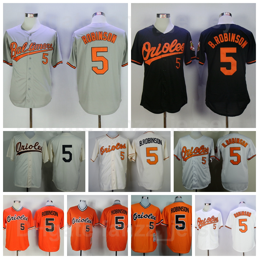 

1954 1970 1975 Retro Baseball 5 Brooks Robinson Vintage Jersey Men Retire Pullover Team Orange White Grey Black Beige Stitched Flexbase Cooperstown, 1970 vintage