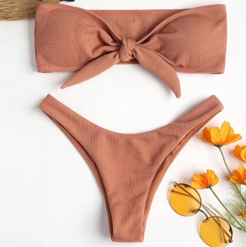 

High Waist Bikini Women's Sexy Solid Bikini Sexy Push Up Swimsuit Women's Summer Swimwear Biquini Suit Female Swim Beachwear B03