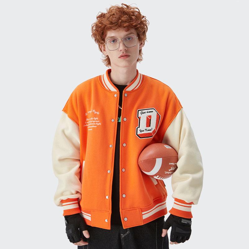 

Men's Jackets Brand Hip Hop College Baseball Jacket Men Towel Embroidery Letter Patch Color Streetwear Harajuku Casual Couples Versity, Black;brown