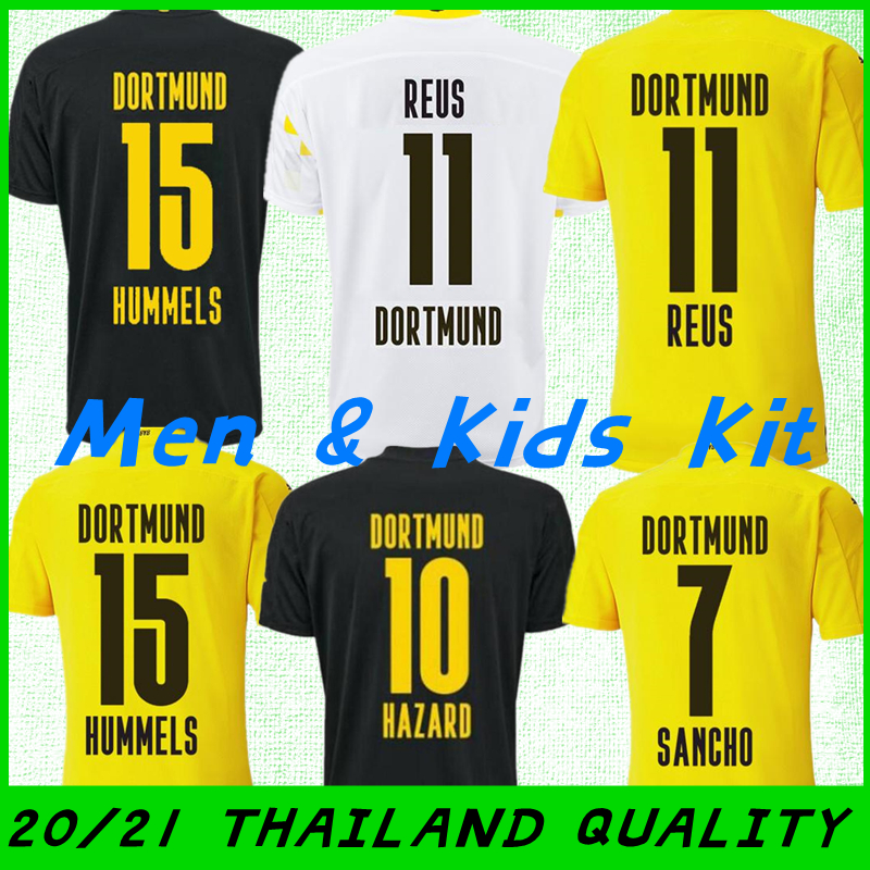 

20/21 PACO ALCACER SANCHO REUS soccer jersey 2021 BRANDT football shirts Adult man+ kids kit M.GOTZEstock HAALAND DORTMUND, Black;yellow