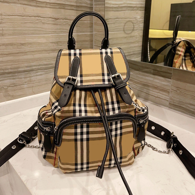 

Unisex Classic Rucksack Army Backpack Nylon Plaid Back Pack Shoulder Bag Handbags Purse Large Capacity Pocket, 26*17cm