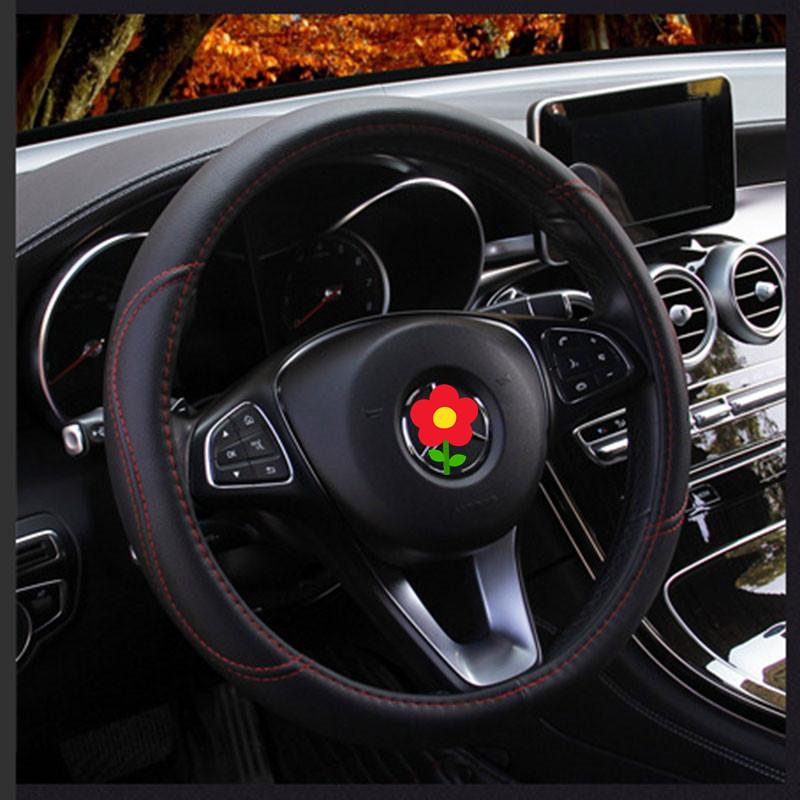

Steering Wheel Covers Style Leather Comfortable Non-slip Four-season Universal Cover For UAZ 31512 3153 3159 3162 Simbir 469