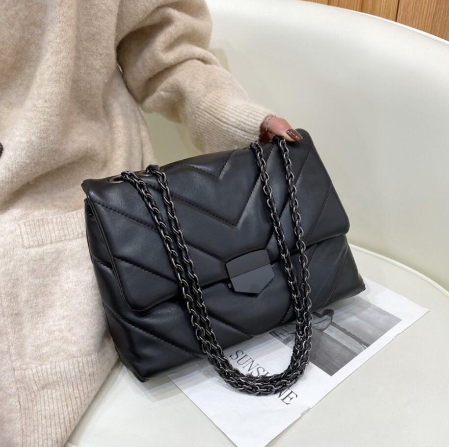 

New Luxury Handbags Hot Selling Brand Shoulder Bags Designer Brand Bag Fashion Messenger Bag Women Chain Bags Purse ZZ01, Black