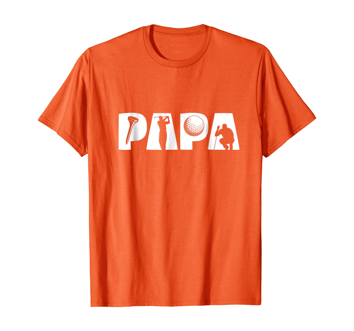 

Mens Papa Father's Day Golf Ball Tee Gift Tshirt, White;black