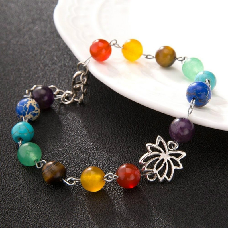 

Handmade 7 Chakra Bead Stone Bracelets for Women Reiki Healing Yoga Bracelet Strand Beaded Bracelet Men New Christmas Gifts, Black