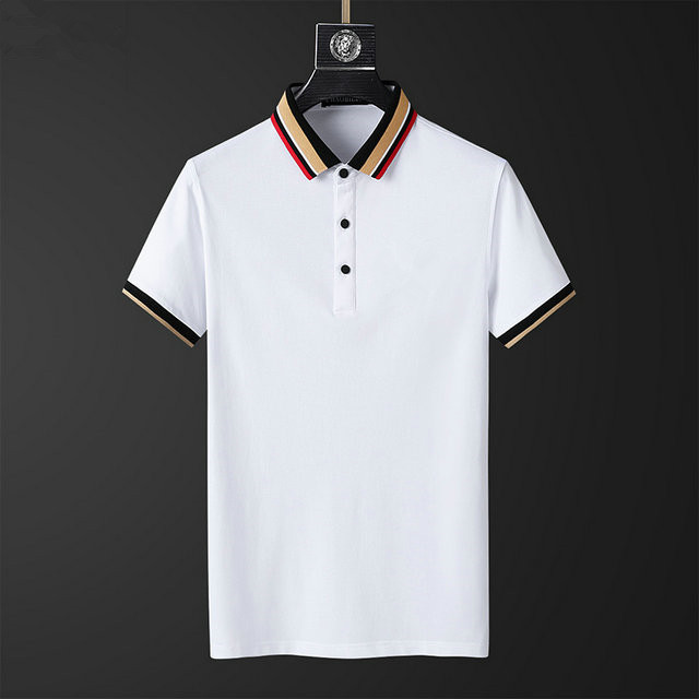 

luxury brand mens designer polo T shirt summer fashion breathable short-sleeved lapel casual top, Beige