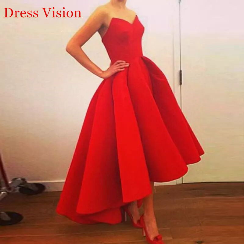 

2021 Robe Soiree Sexy V-neck Strapless Prom Evening High Low Lace Up Party Gowns Vestido Festa De Casamento 0jfc
