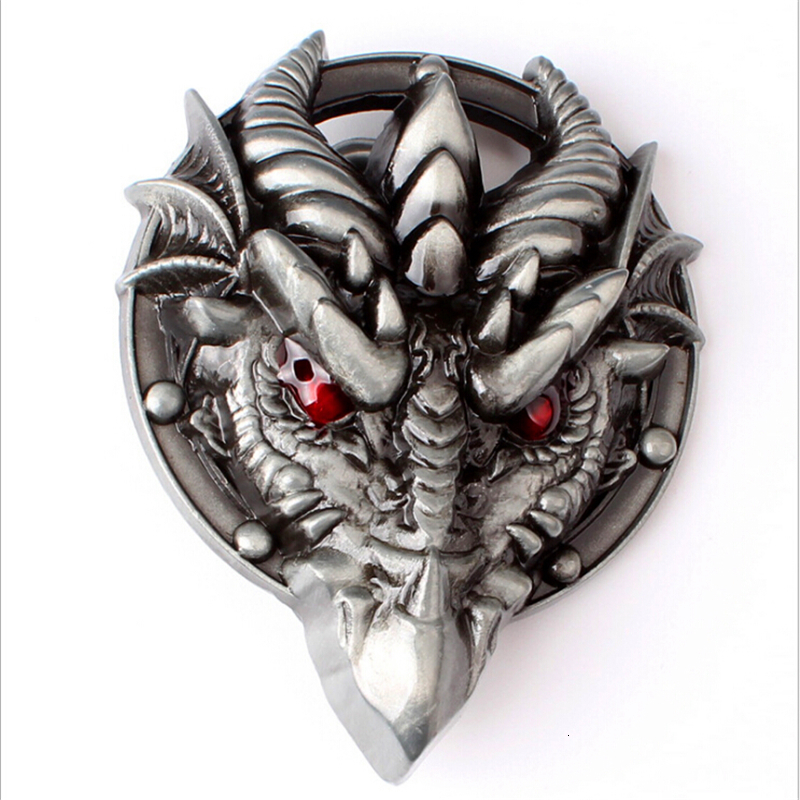 

2021 New Diy Fitting Dragon Head Buckle for Genuine Leather Metal Men's Belt 5vdt, Black