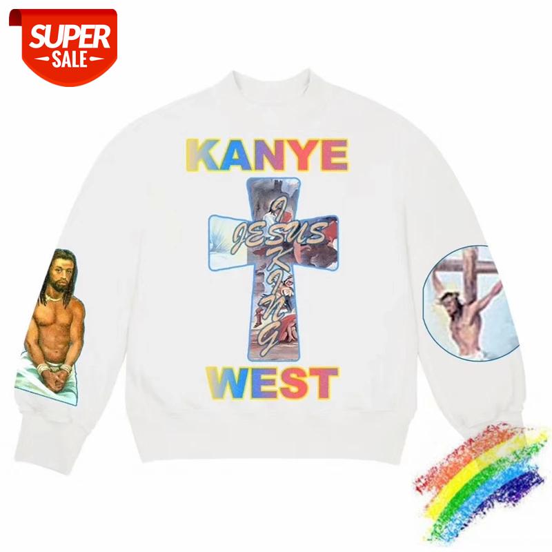 

Kanye West Jesus Is King Sweatshirts Men Women 3D Digital Printing Jesus Is King Hoodie Hooded Sunday Service Pullover #2G9P, Black