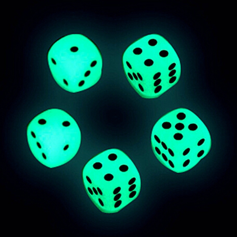 

14mm Luminous Dice D6 6 Sided Glowing Dices Glow Dark Bosons Noctilucent Cubes Drinking Games Funny Pub Bar Game Toys Good Price High Quality #S1
