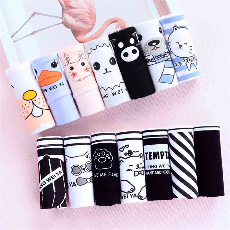 

7PCS/Set Women's Sexy Underwear Cute Cotton Panties Briefs For Girl Ladies lingerie Cartoon Girls Pink Pantys Underpants Thongs 210720, 545