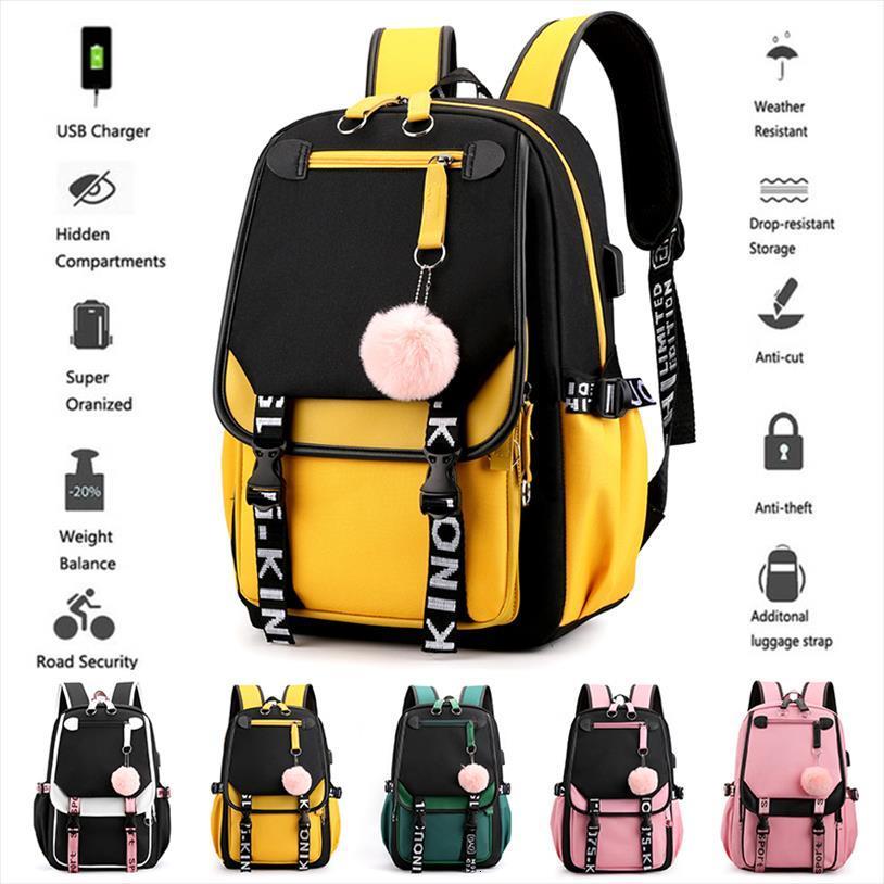 

kids school backpack for girls korean style black pink cute schoolbag kawaii backpacks teenage
