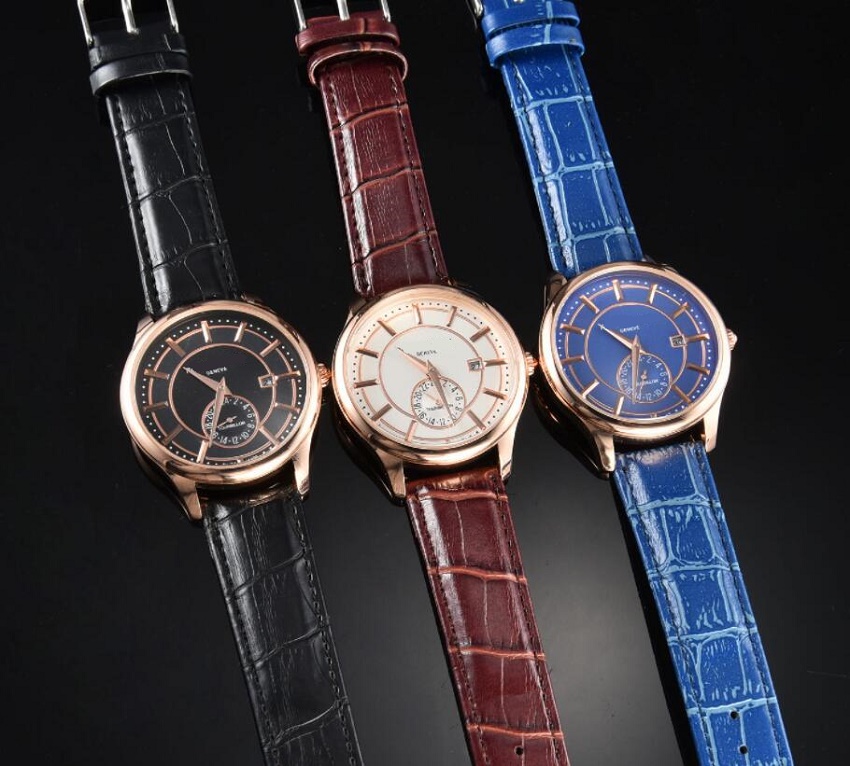 

Sub Small Dial Work Stopwatch Watch Mens Military Analog Clock Fashion classic simple atmosphere Luxury Watches With Calendar Leather Top Brand Quartz Wristwatch, As pic