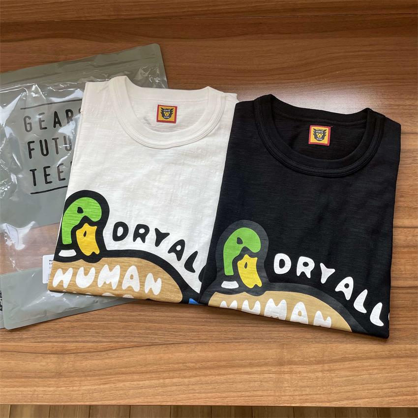 

Human Made T-shirt Harajuku Flocking t shirt For Men Women Clothing Oversized Clothes Graphic tshirts Punk Streetwear Tee Tops Vintage 2021, White;black