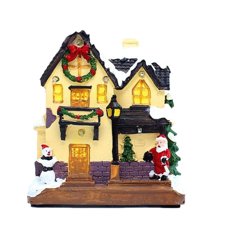 

Christmas Decorations Village House Ornaments Light Up Scene Crafts For Shopping Mall Windows Houses Count