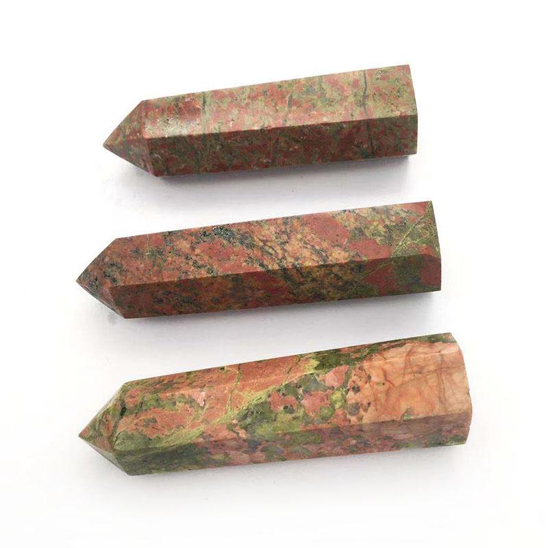 

Decorative Objects & Figurines Wholesale Folk Crafts Natural Healing Crystal Obelisk Reiki Gemstone Wands Unakite Point Quartz Tower