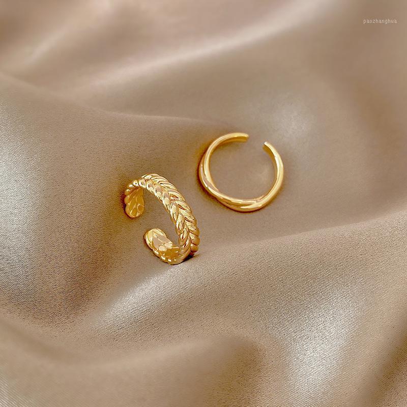 

Wedding Rings Vintage Round Adjustable For Women Fashion Korean Style Metal Gold Plated Finger Ring Girls Jewelry Gift Wholesale, Slivery;golden