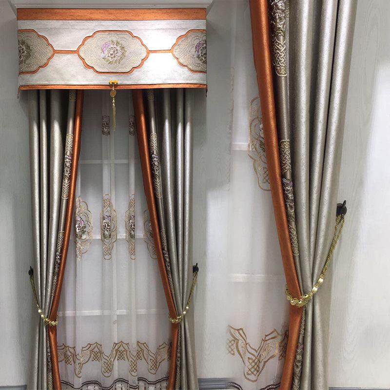 

European light luxury high precision jacquard stitching curtain fabric customization curtains for living room luxury curtains, Tulle