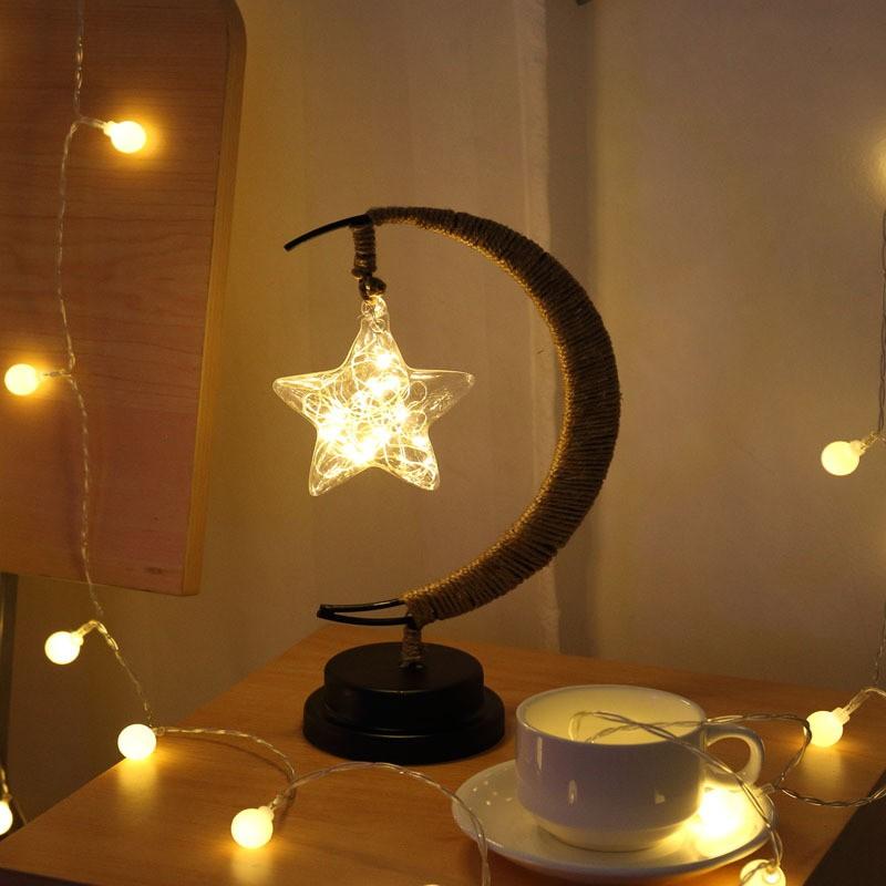 

Night Lights LED USB Moon Lantern Light Sepak Takraw Lamp Rattan Rope Wrought Iron Home Decoration Sleeping