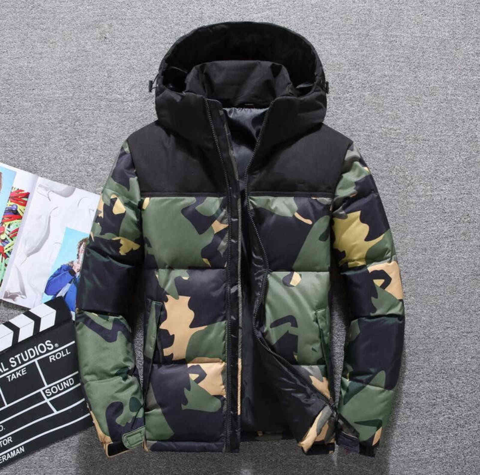 

Winter Men Down Jackets Men's Puffer Jacket Parka Keep Warm Down Coat hooded Soft Shell Hats Thick Outerwear Male Overcoat Y1103, Black