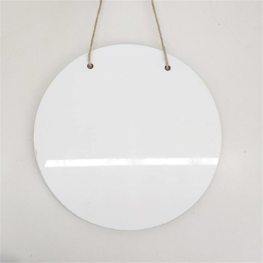 

Wooden Garden Decorations Sublimation Round Door Hanger Sign Single Sided 12inch Thermal Transfer Blank Doors Plate
