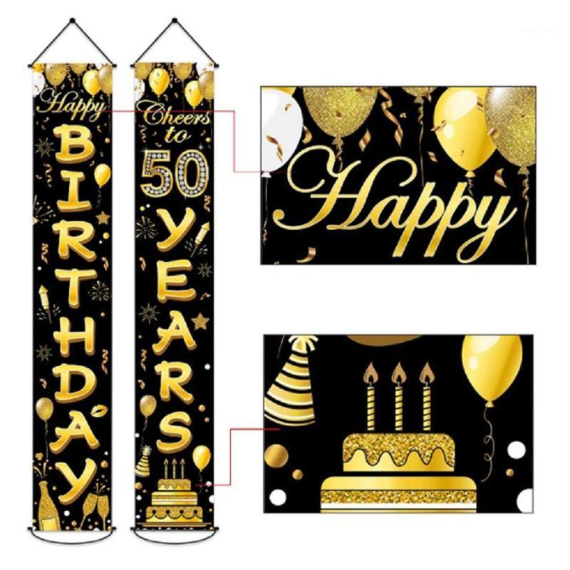 

Party Decoration Wall Hanging Backdrop Happy Birthday Banner Welcome Porch Sign Decorative Windproof Door Signs Outdoor Cheers To Years 1 Pa