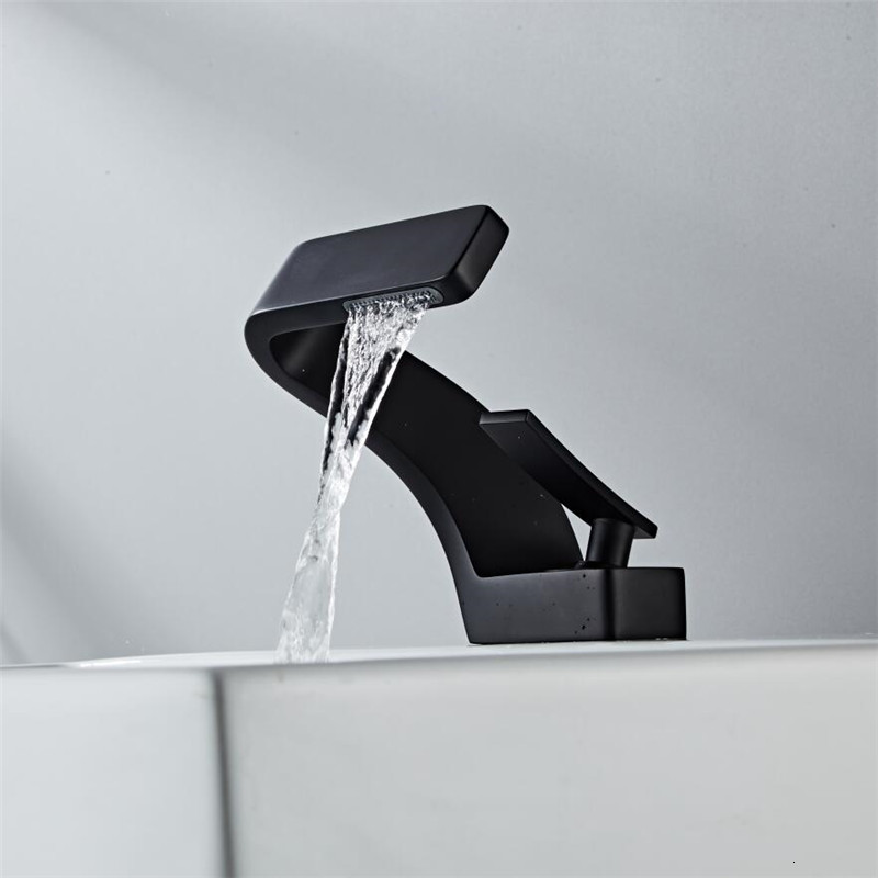 

2021 Modern Black Bathroom Mixer Tap Brushed Gold/nickel/chrome Wash Basin Hot and Cold Sink Faucet New Flbb