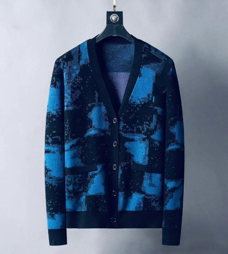 

Blue Graffiti Embroidery Tassel Sweaters Women Men 1 High Quality Fleece Knitted Crewneck Casual tight business sweater #15, 01