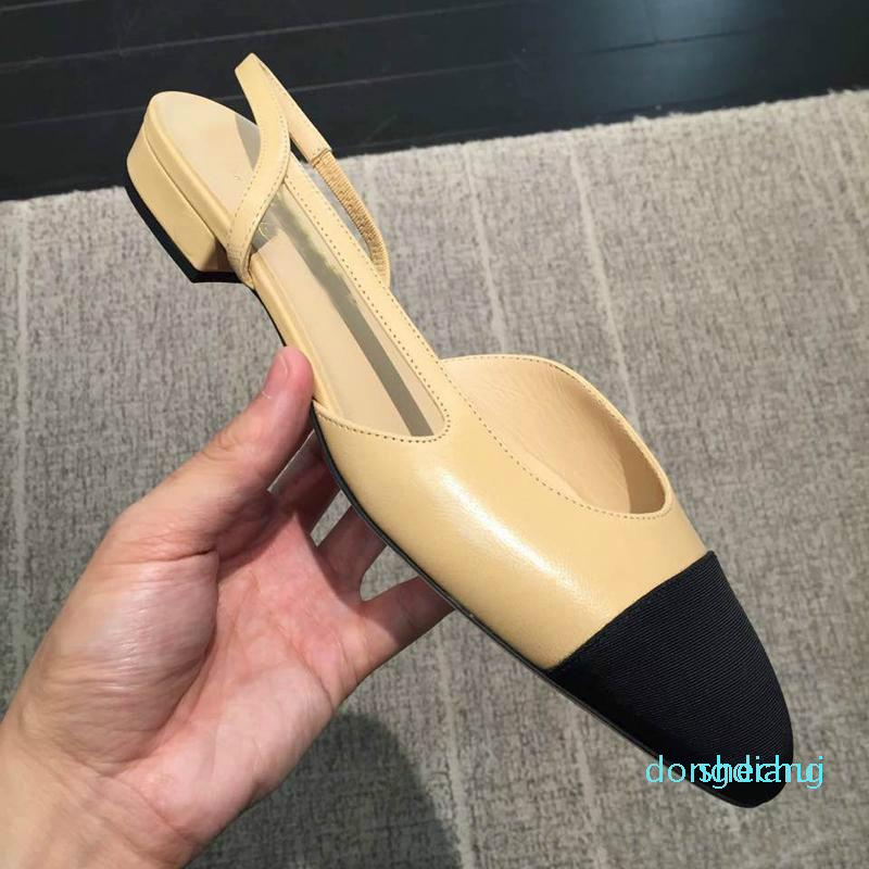 

High Heels Fashion Shoes Genuine Leather Open on Formal Chunky Heel Slingbacks Sandals, Nude