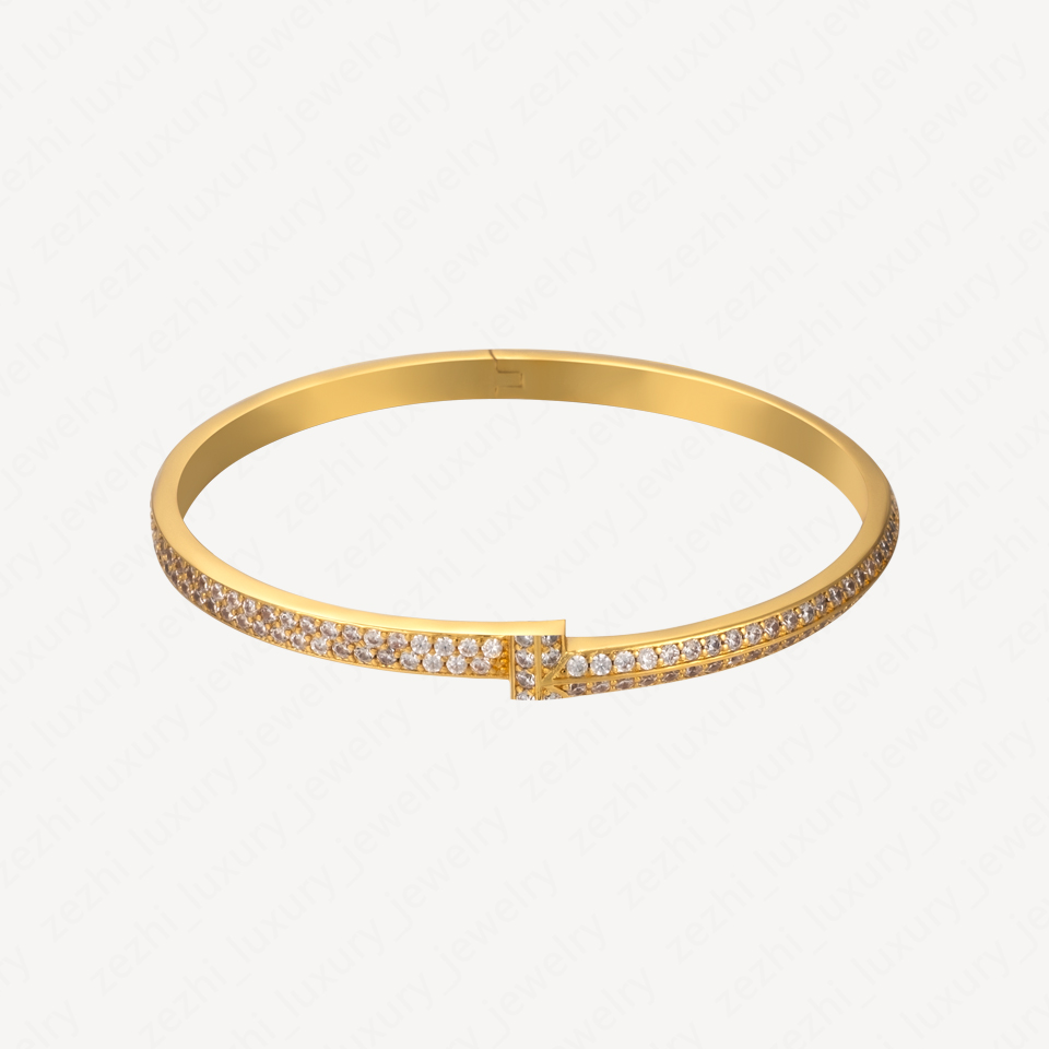 18k Gold Plated Charm Bracelets Vintage Letter Diamond Bracelet For Party Ice Up Bangles Love Bangle Fashion Engaged Accessories With Jewelry Pou-image-742286236