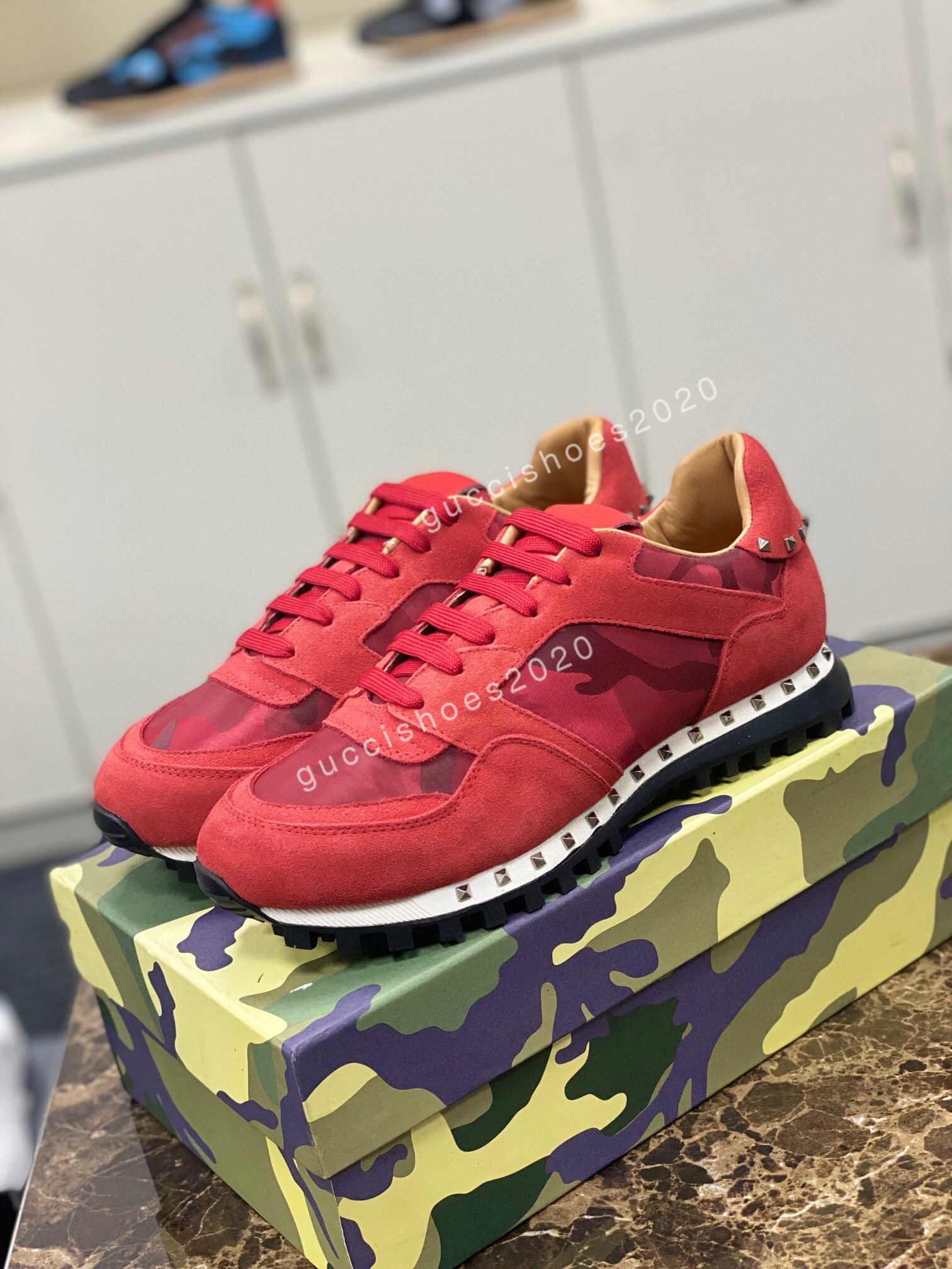 

New shoes Fashion Stud Camouflage Sneakers Footwear Men,Women Flats runner Trainers Casual, 02