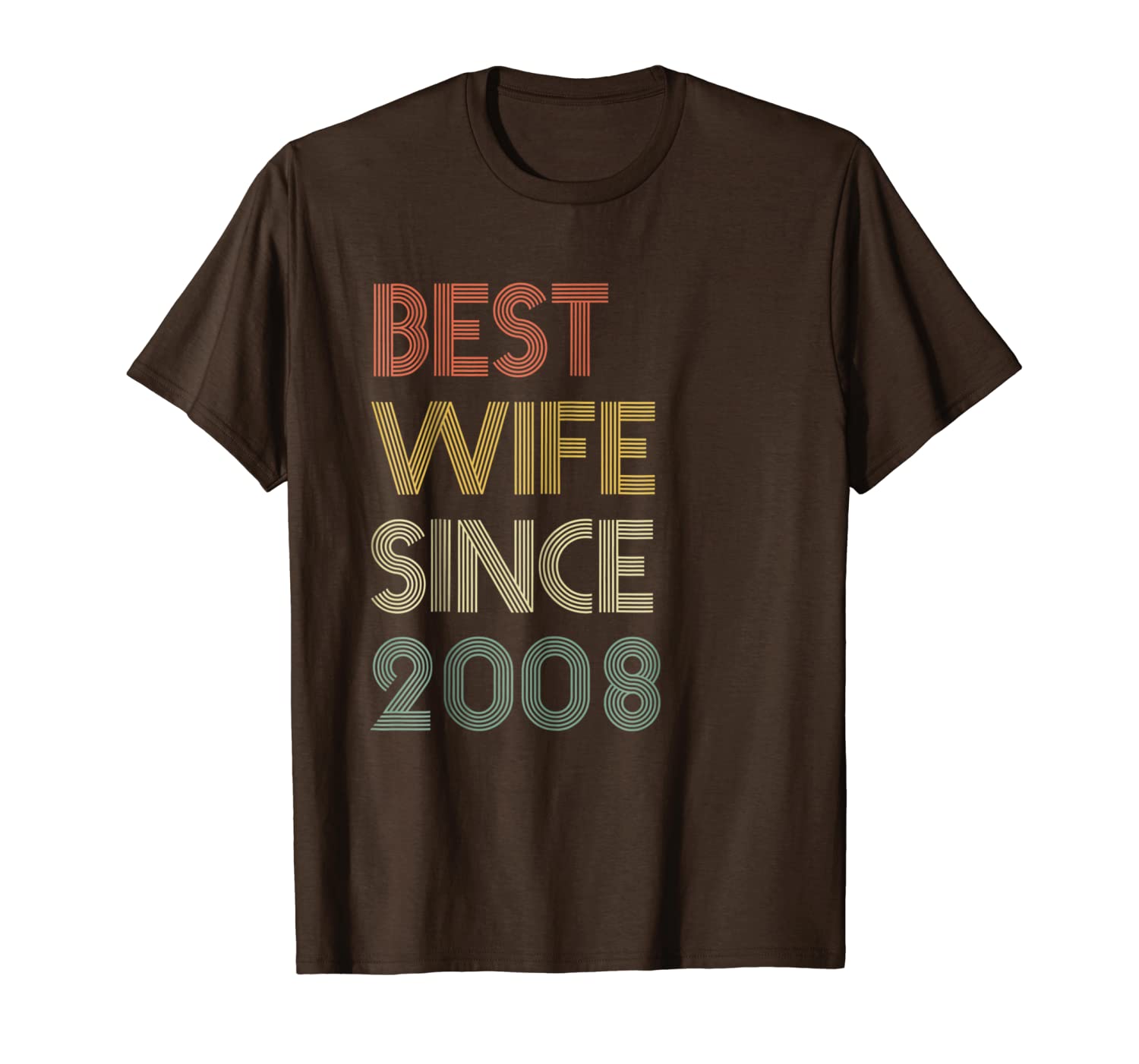 

wife since 2008 10th wedding anniversary t-shirt, White;black