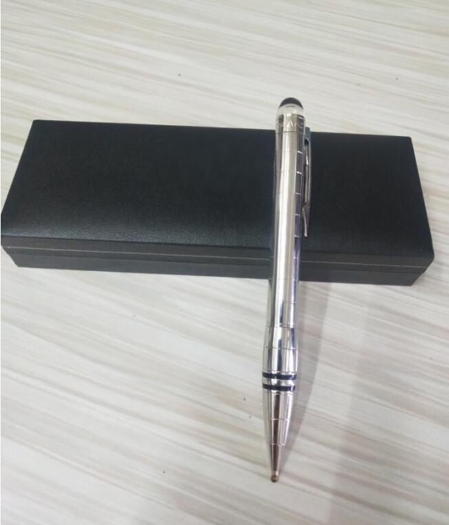 

Unique design-Black check ballpoint Pen with crystal top Stationery office school supplies writing brand pen With Case Box, Blue;orange