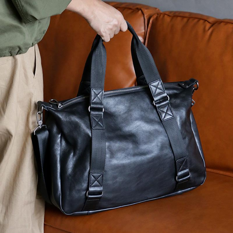 

Duffel Bags AETOO Leather Men's Shoulder Messenger Bag Handbag Business Casual All-match Trendy Large-capacity Travel