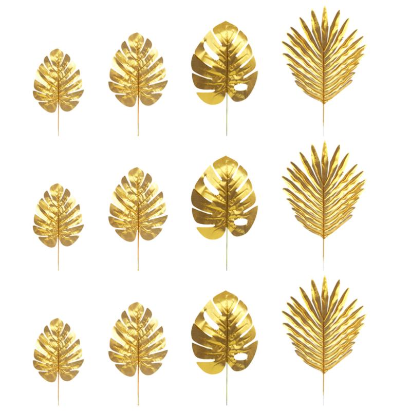 

20pcs Golden Simulation Leaf Delicate Artificial Leaf Adornment Plant Decor