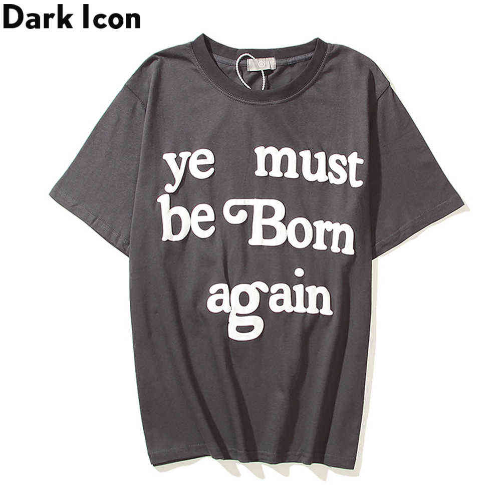 

Letters Printed Blue Grey T-shirt Men Summer Short Sleeved Men's Tshirts Streetwear Clothing 210603