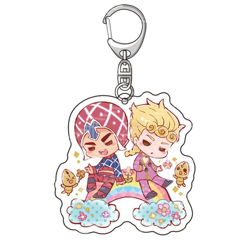 

10Pieces/Lot Anime JoJos Bizarre Adventure Acrylic Keychain Cartoon Jotaro Kujo Figure Keyring Gifts Key Holder Pendant Accessories Key Cha