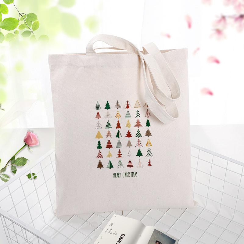 

Shopping Bags Canvas Handbag Bag Tote Text DIY Daily Use Christmas Custom Print Eco Reusable Recycle, Christmas033