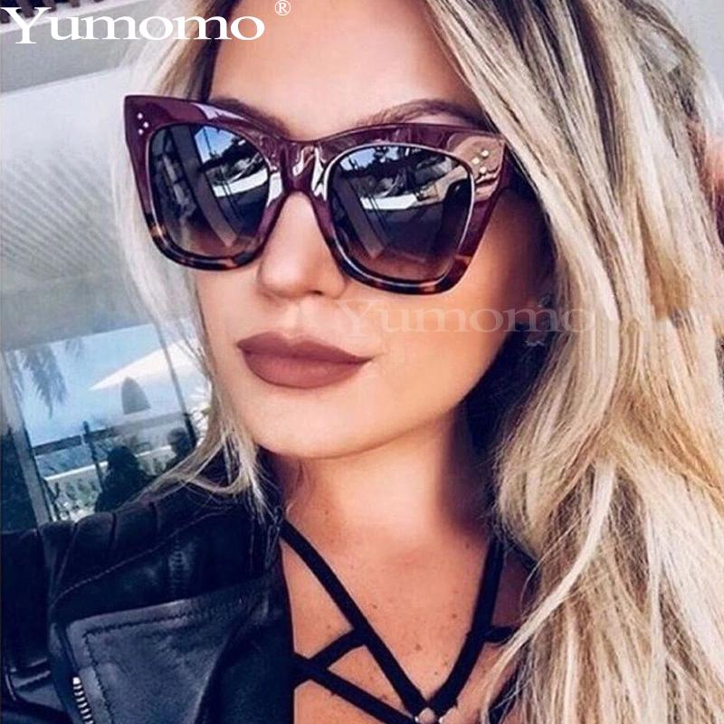 

Sunglasses 2021 Cat Eye Squre Designer Women Sun Glasses Lady Oversized Frame Cateye Eyewear UV400
