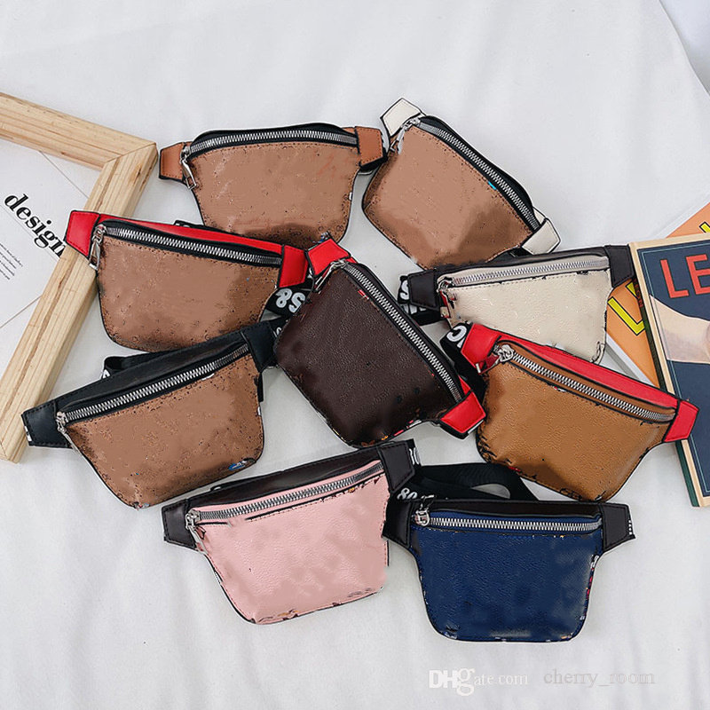 

Kids designer purse fashion baby boys girls cartoon printed casual chest bag children letter messenger bags accessories zero wallet F740, Mix colors random