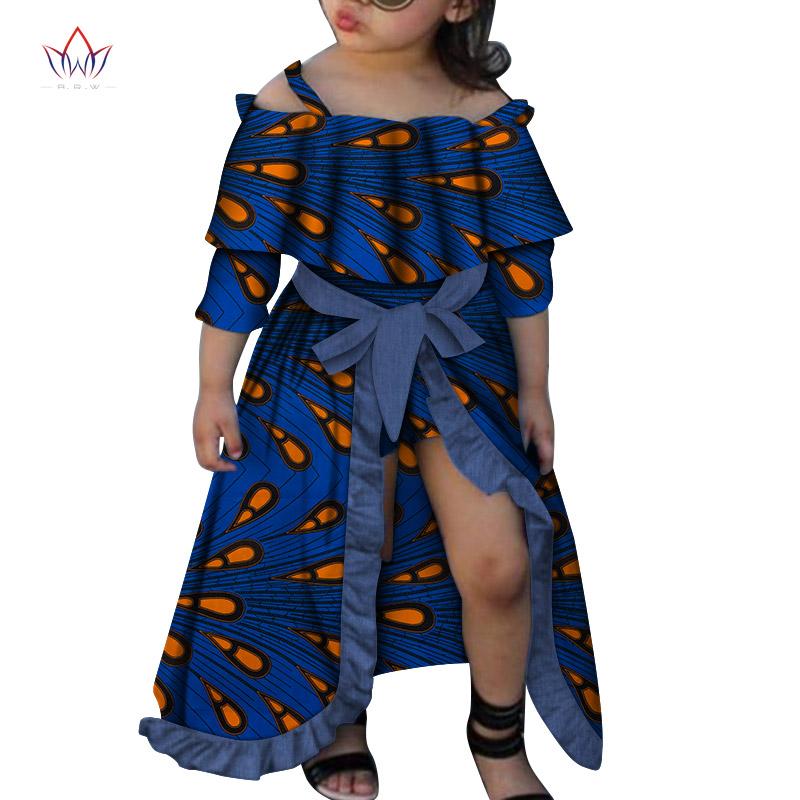 

Ethnic Clothing 2021 Summer African Dress For Child Dashiki Traditional Cotton Dresses Short Sleeve With Pant Children Spring Cloth WYT556