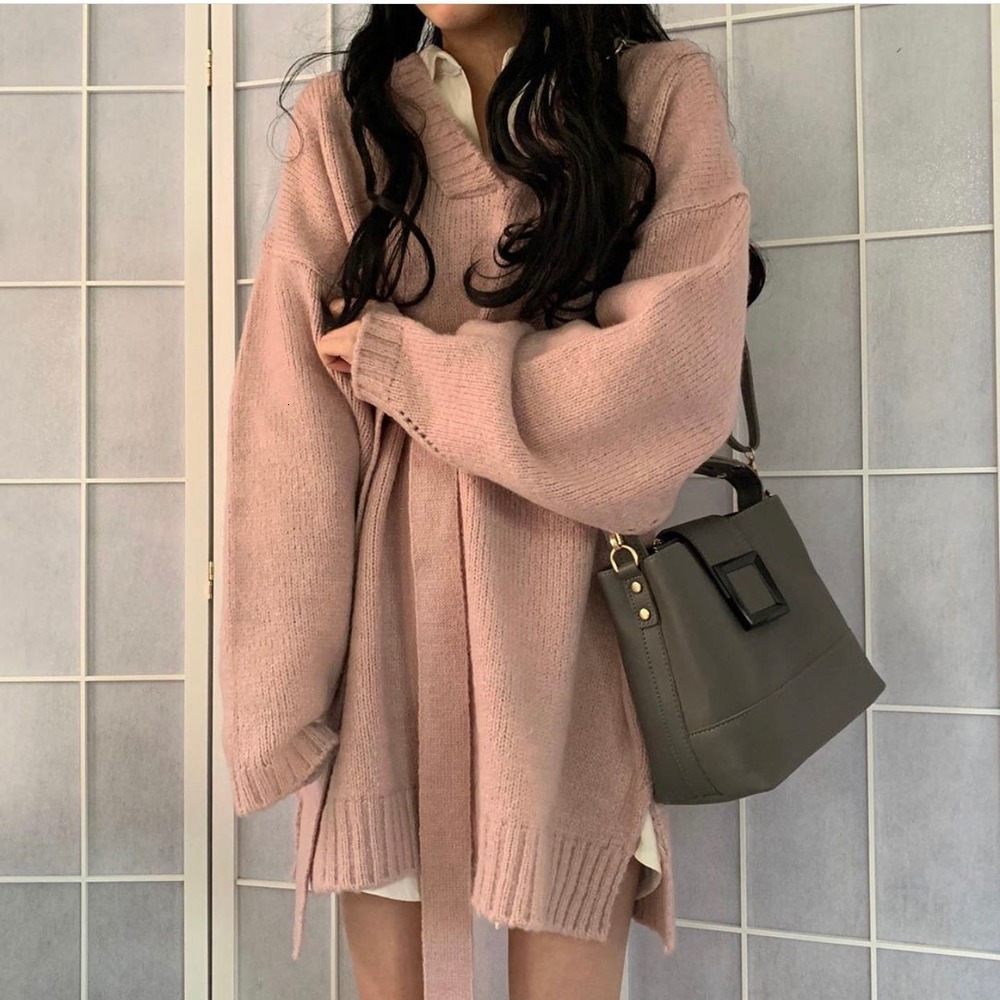 

Women's Sweaters lungs lovely elegant lace chic retro fashion ulzzang Autumn women's clothing knitting match everything loose female folk sweater 90YR, 1# shoe box