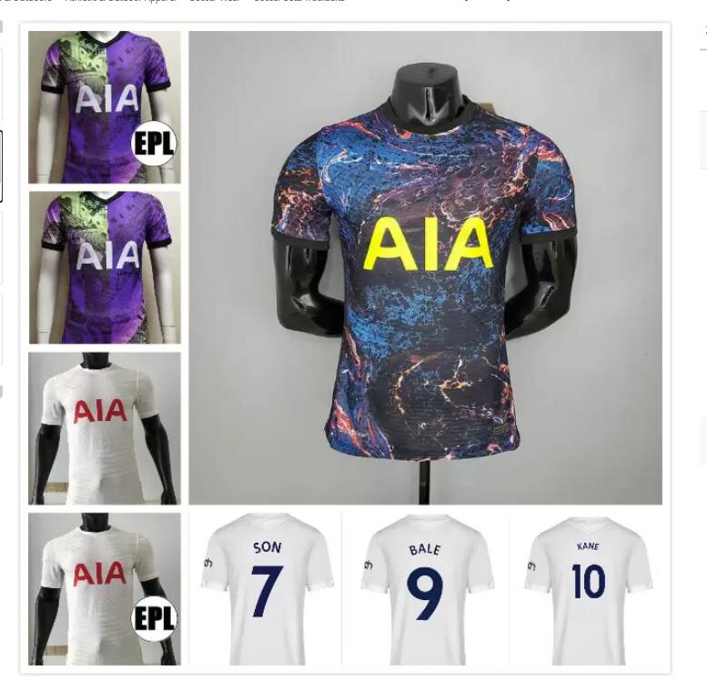 

21 22 KANE SON BERGWIJN Soccer Jerseys Player version 2021 2022 LUCAS SPURS DELE TOTTENHAM Football shirt BALE NDOMBELE Men kit uniforms, Black